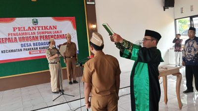 Resmi Dilantik, Desa Bedagung Panekan Punya Kaur Perencanaan Baru