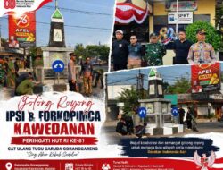 Peringati HUT RI ke-81, Forkopimca Kawedanan dan IPSI Gotong Royong Cat Tugu Garuda