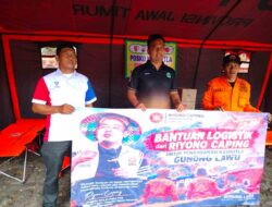 Riyono Caping Salurkan Bantuan Logistik untuk Relawan Karhutla Gunung Lawu